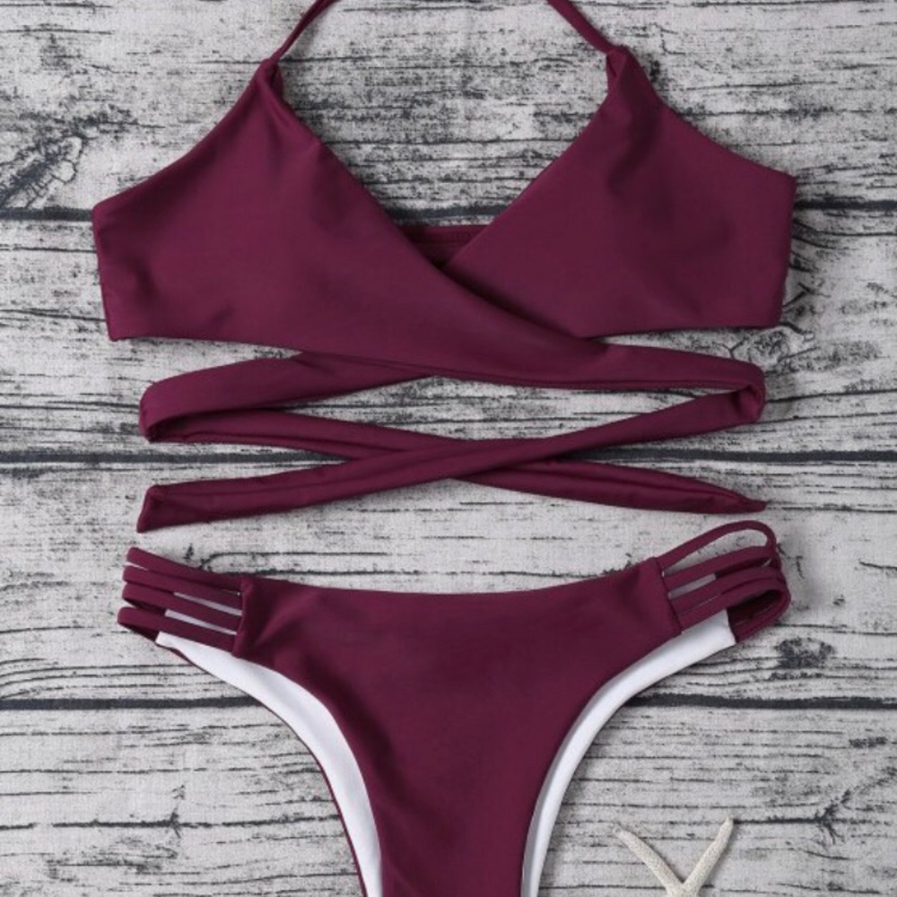 Strappy Halter Wrap Bikini Set NWOT
